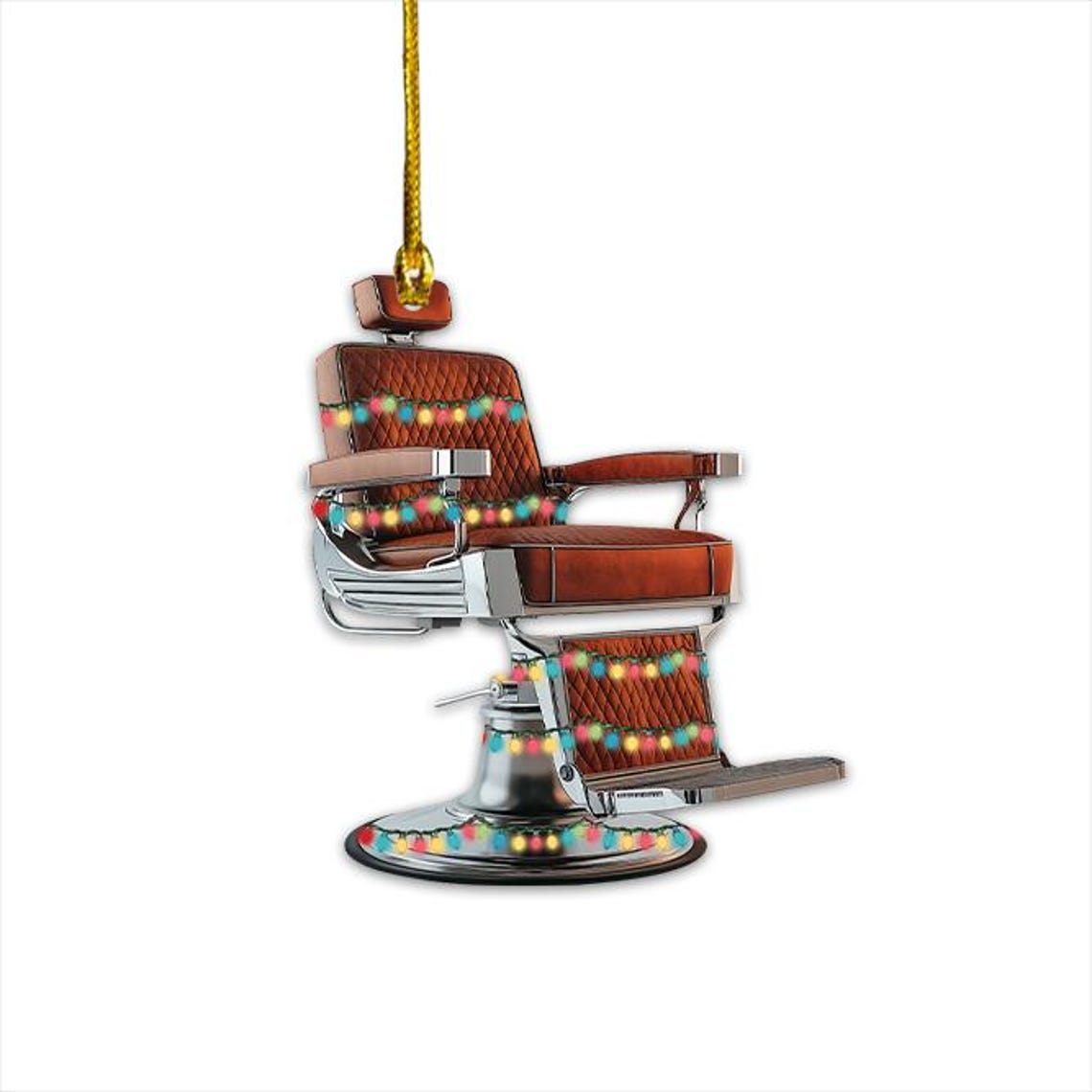 Cute Barber Chair Christmas Tree Light Ornament Decor, Christmas Hair Salon Ornament Gift