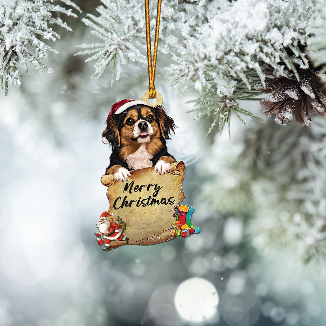 Dog Hanging Christmas Ornament Decor, Cute Dog Ornament Merry Christmas Gift