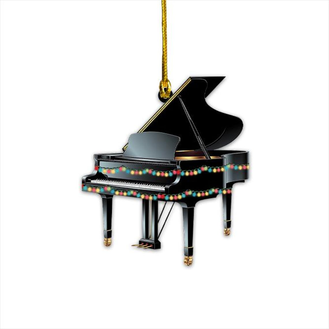 Piano Hanging Christmas Light Ornament, Ornament Piano Christmas Tree Decor Holiday Gift