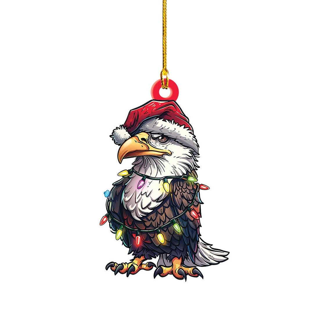 Eagle Hanging Christmas Tree Ornament, Cute Eagle Flat Car Christmas Ornament Decor Gift