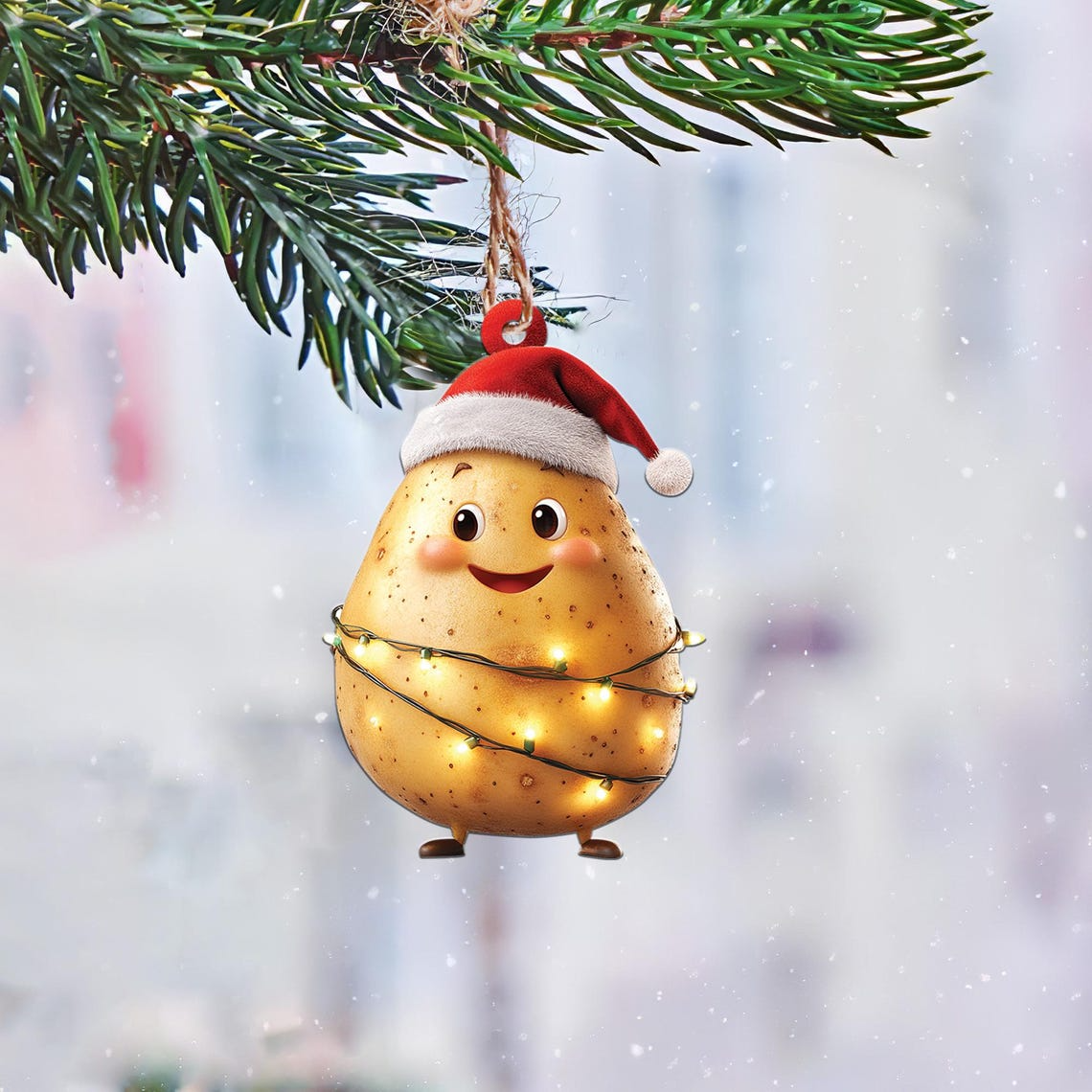 Lovely Potato Christmas Tree Ornament, Ornament Potato Flat Car Hanging Decor Holiday Gift