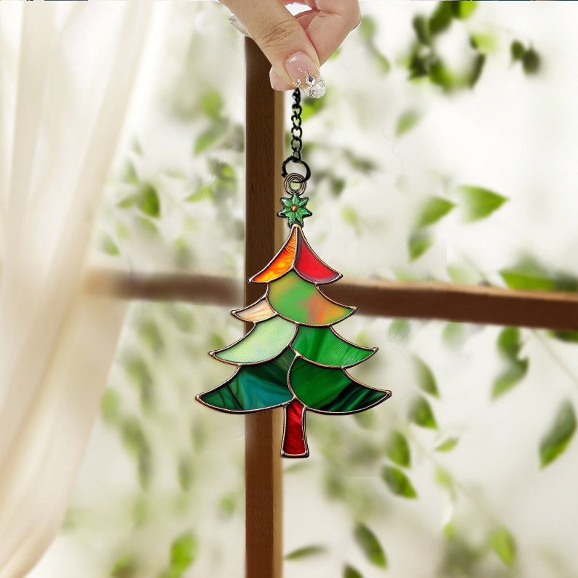 Christmas Tree Suncatcher Ornament, Christmas Tree Home Decor