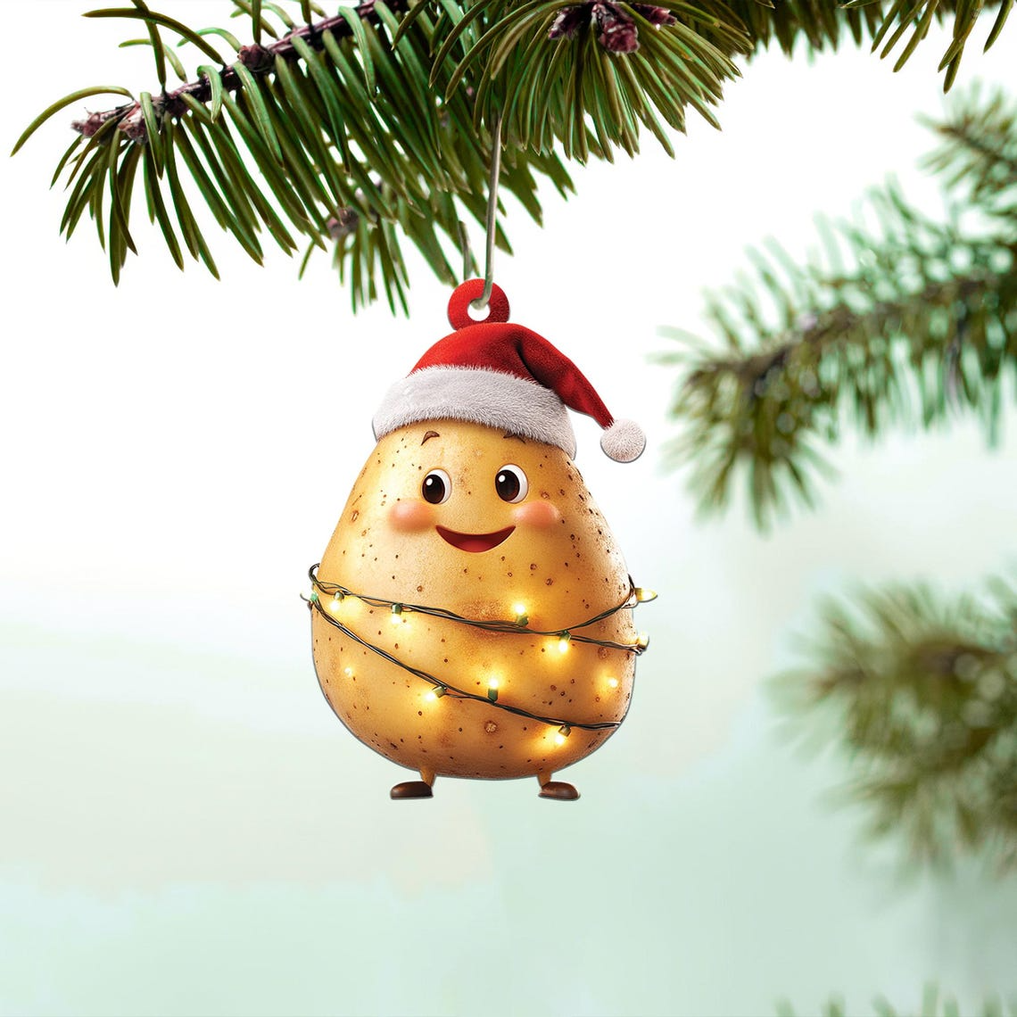 Lovely Potato Christmas Tree Ornament, Ornament Potato Flat Car Hanging Decor Holiday Gift