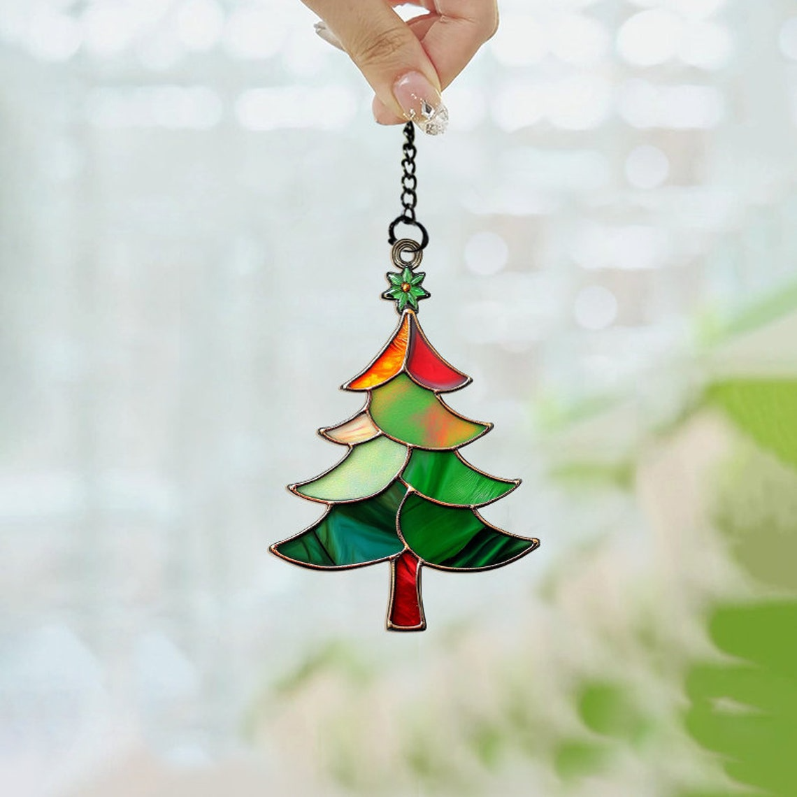 Christmas Tree Suncatcher Ornament, Christmas Tree Home Decor