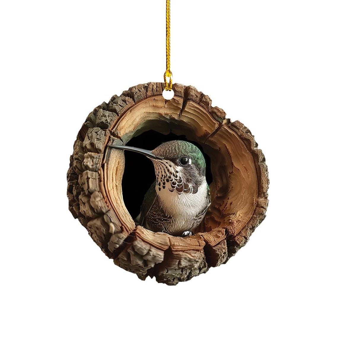 Bird Christmas Holiday Ornament Decor, Hummingbird Rearview Mirror Car Ornament Lovers Gift