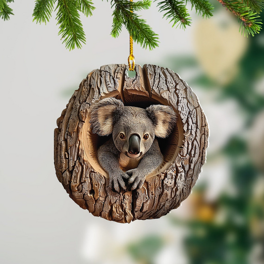 Lovely Koala Flat Hanging Christmas Ornament, Koala Rearview Mirror Car Ornament Decor Gift