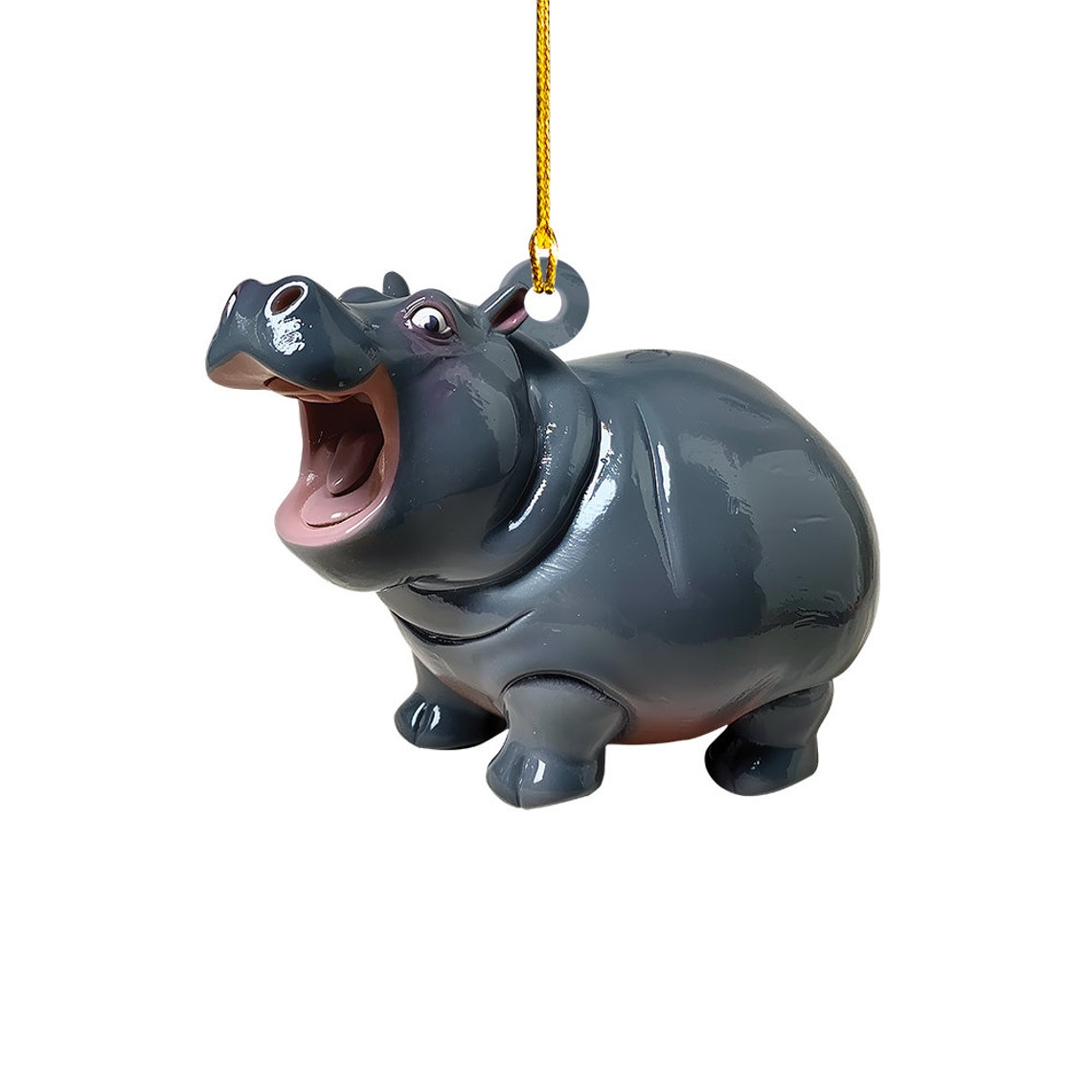 Christmas Baby Hippo Hanging Ornament Gift, Pygmy Hippo Funny Christmas Ornament Decor Holiday