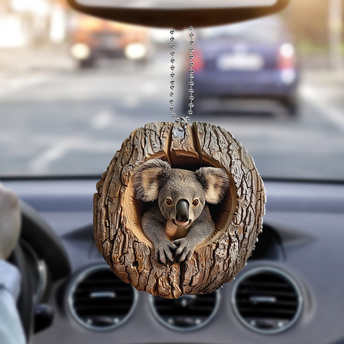 Lovely Koala Flat Hanging Christmas Ornament, Koala Rearview Mirror Car Ornament Decor Gift