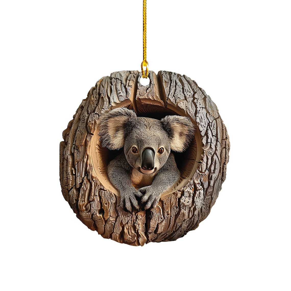 Lovely Koala Flat Hanging Christmas Ornament, Koala Rearview Mirror Car Ornament Decor Gift