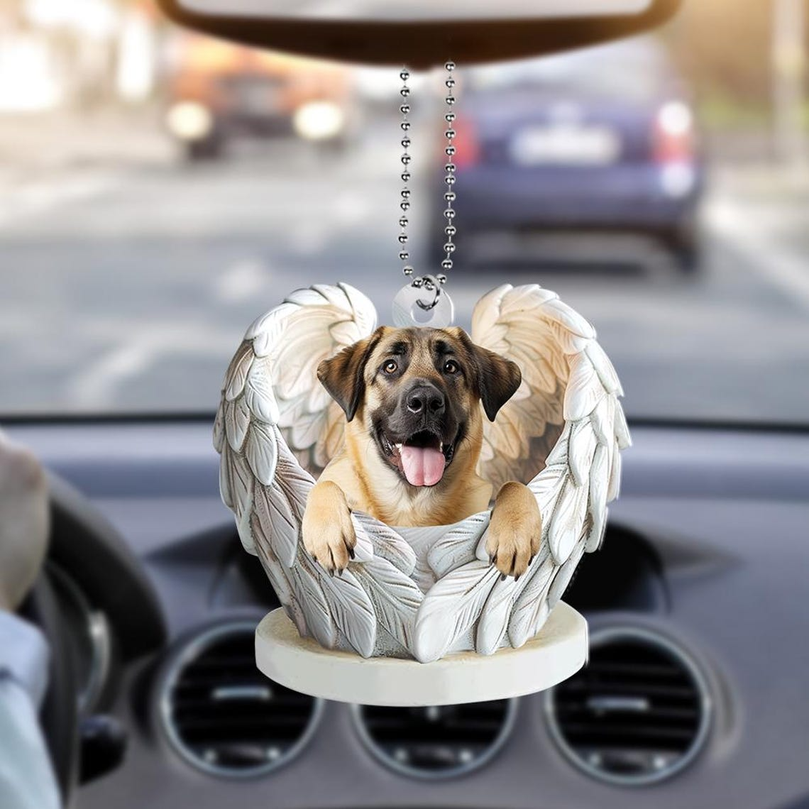 Cute Anatolian Shepherd Dog Angel Wings Ornament, Cute Dog Hanging Christmas Decor Ornament