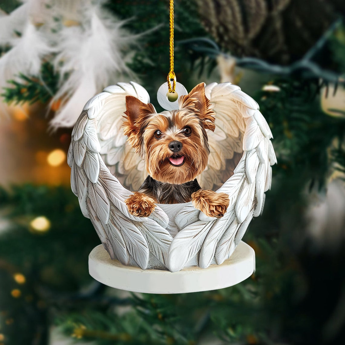 Whippet Dog Angel Wings Christmas Ornament Gift, Cute Whippet Dog Christmas Ornament Decor