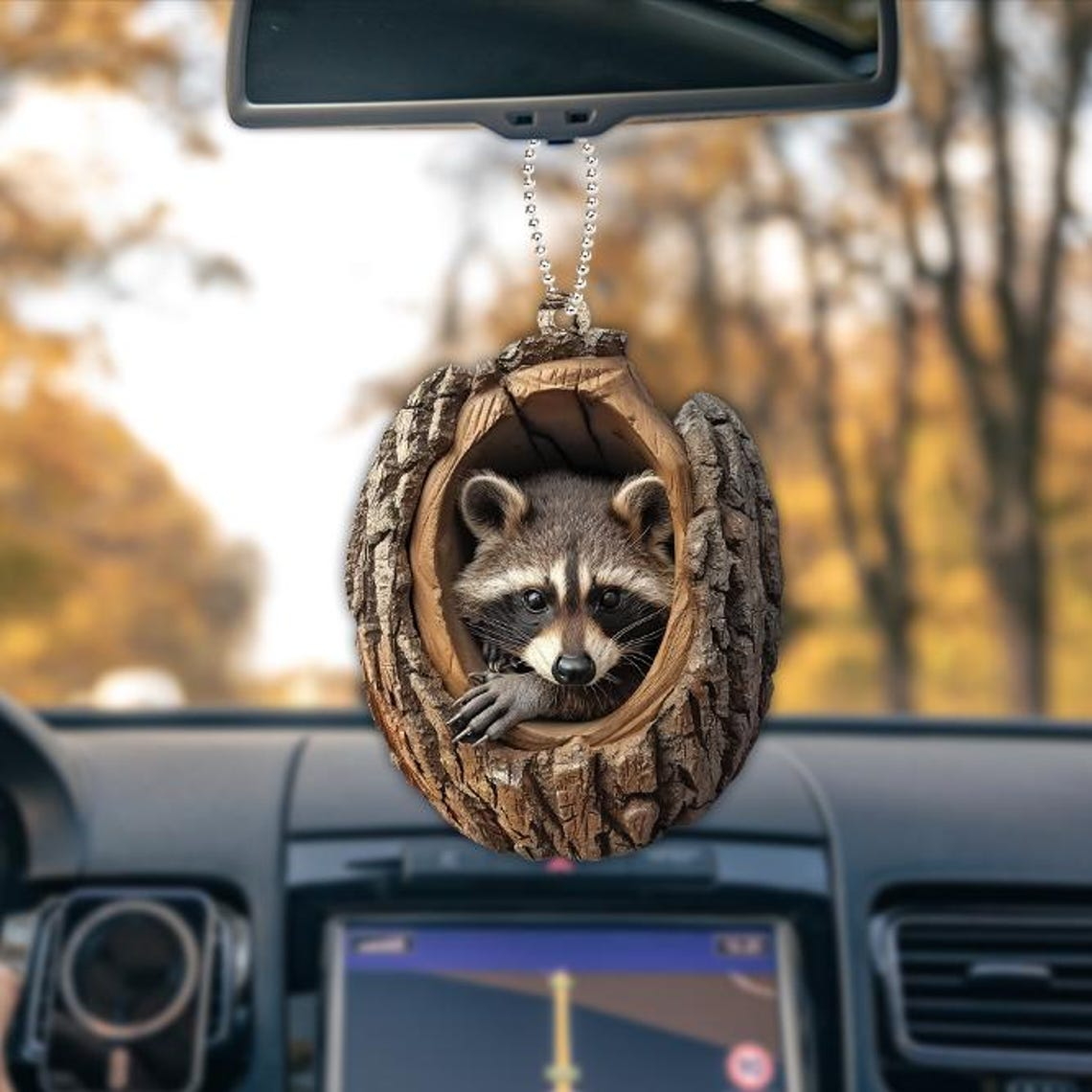 Cute Raccoon Christmas Ornament, Raccoon Hanging Ornament Holiday Gift