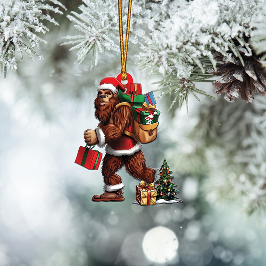 Unique Bigfoot Christmas Ornament Decor, Christmas Bigfoot Ornament Holiday Gift