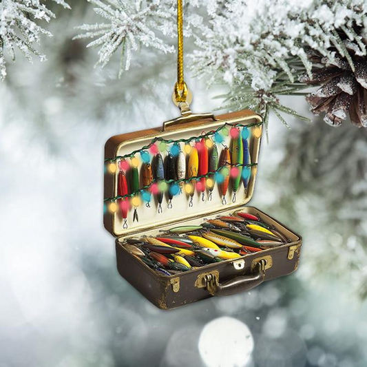 Tackle Box Hanging Christmas Tree Ornament, Lovely Fisherman Christmas Ornament Decor Gift