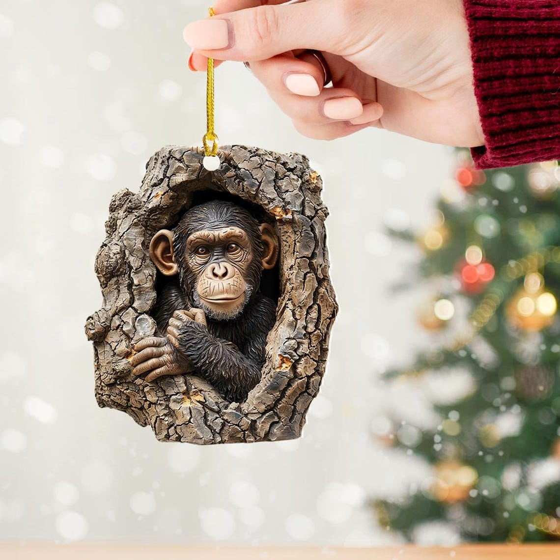 Unique Monkey Hanging Ornament Holiday, Macaca Hanging Christmas Ornament Decor Gift