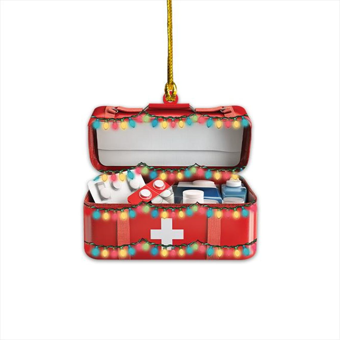 Ornament First Aid Kit Christmas Hanging Decor, Emergency Box Christmas Tree Ornament Decor