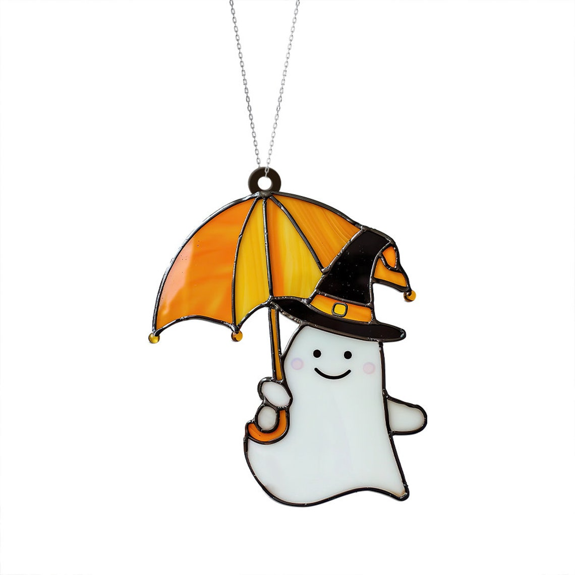 Ghost Umbrella Halloween Window Suncatcher Ornament, Halloween Ghost Ornament