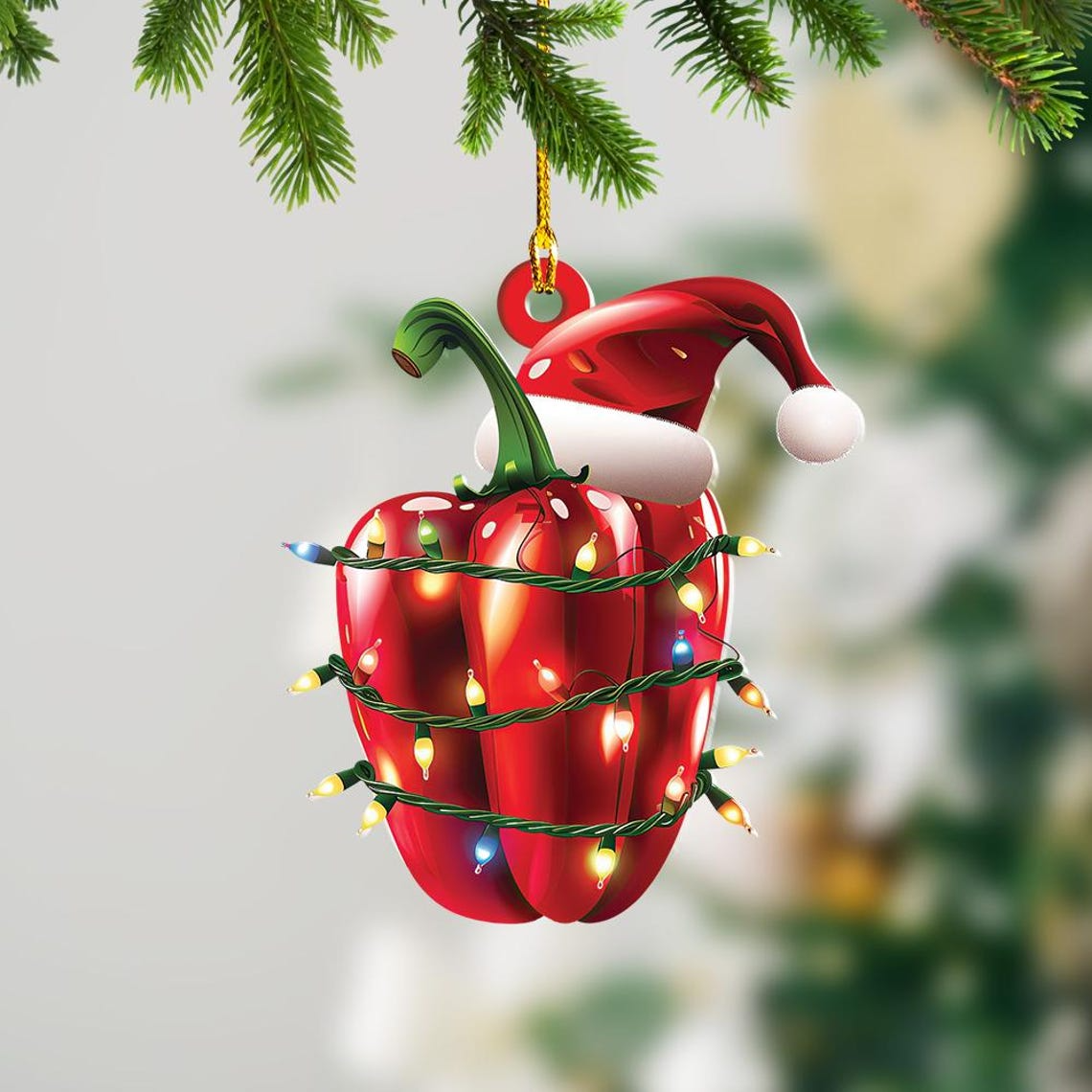 Capsicum Christmas Tree Lights Ornament, Ornament Capsicum Car Christmas Decor Gift