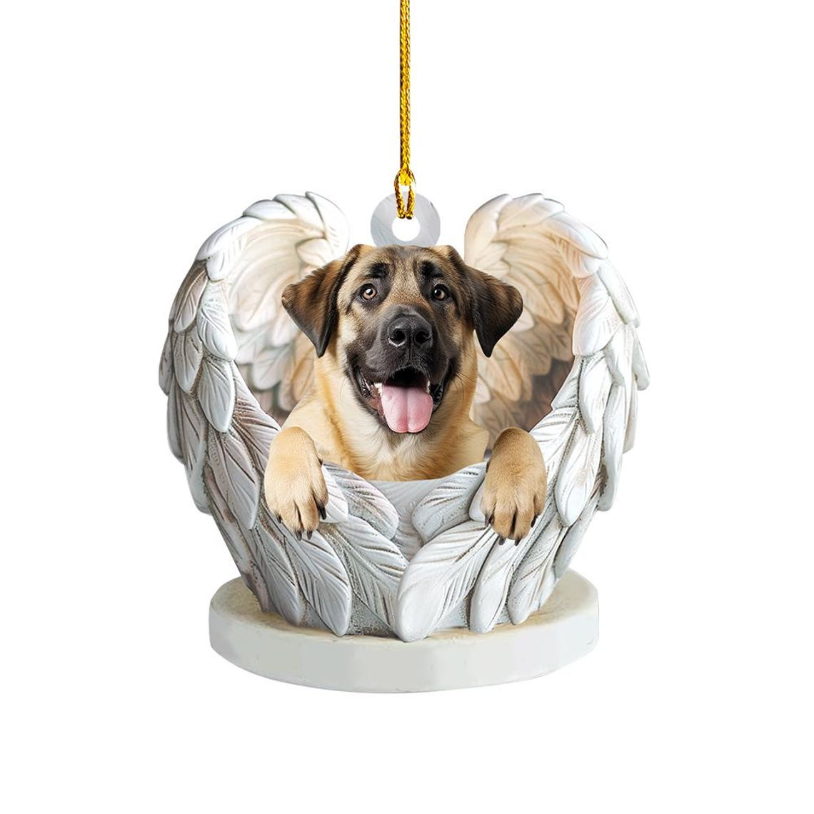 Cute Anatolian Shepherd Dog Angel Wings Ornament, Cute Dog Hanging Christmas Decor Ornament