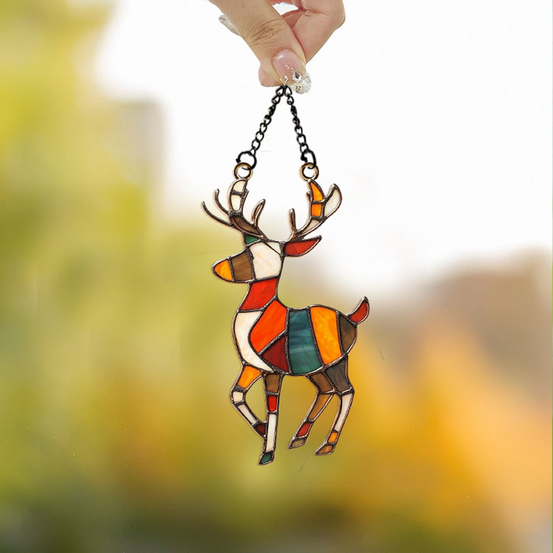 Christmas Reindeer Suncatcher, Christmas Reindeer Home Decor Gift