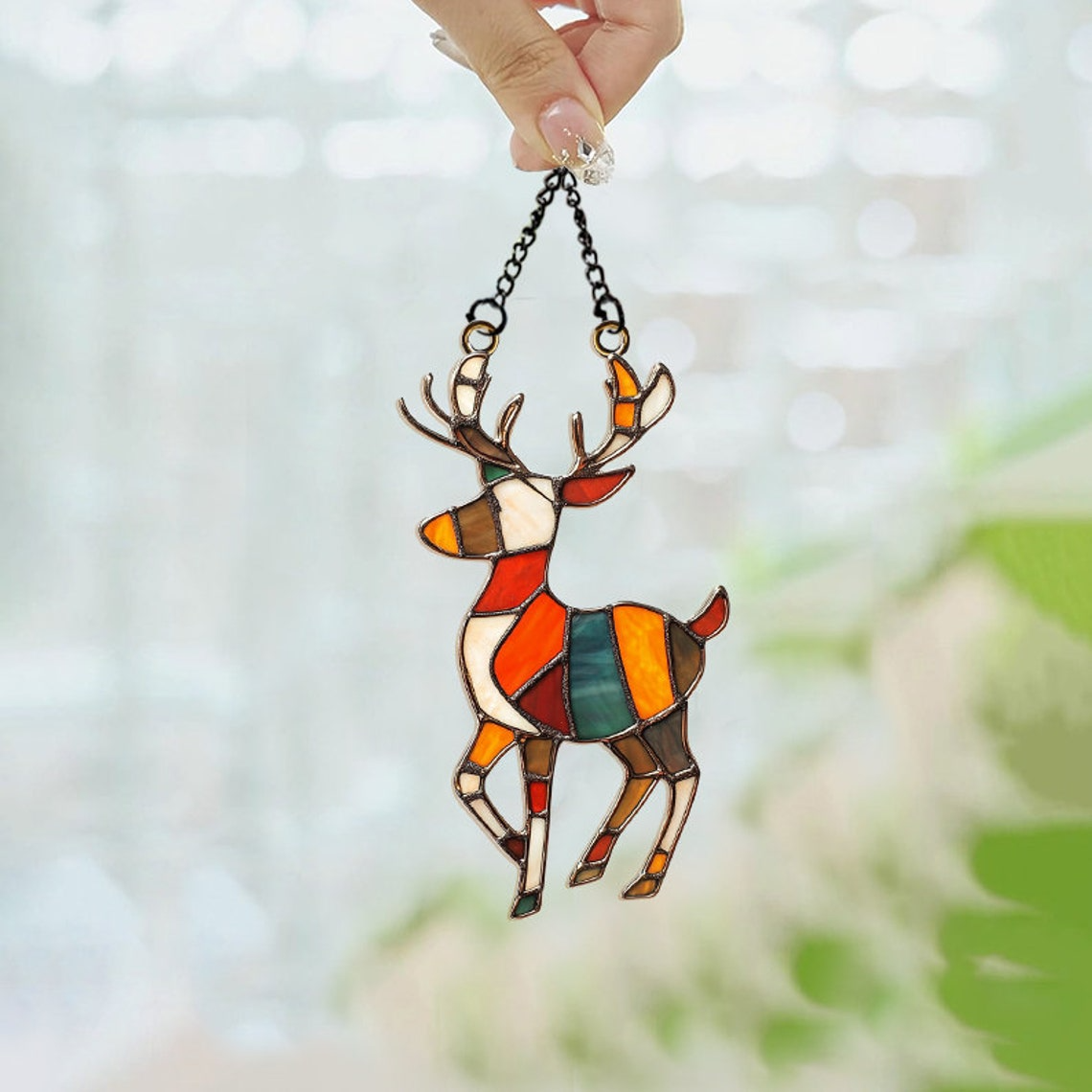 Christmas Reindeer Suncatcher, Christmas Reindeer Home Decor Gift