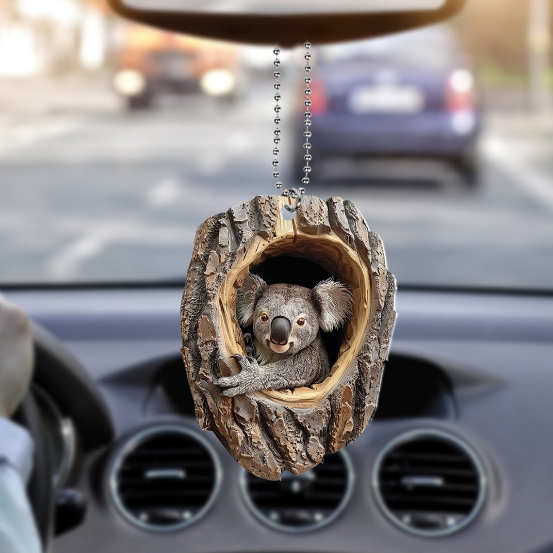 Christmas Koala Rearview Mirror Car Ornament, Koala Hanging Christmas Ornament Decor Holiday Gift