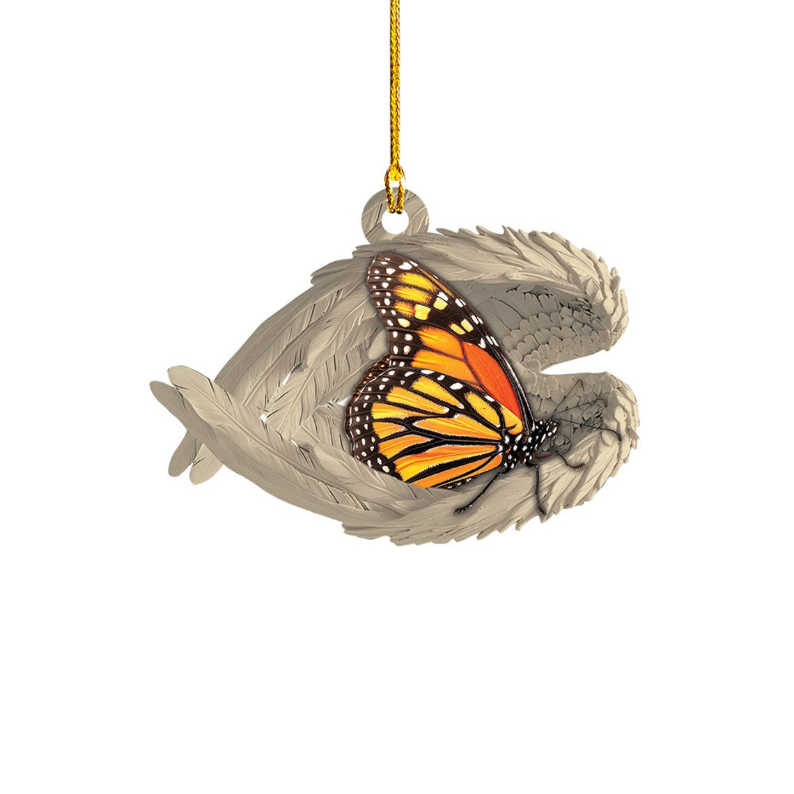 Butterfly Sleeping Angel Hanging Christmas Ornament, Butterfly Angel Wings Car Christmas Gift