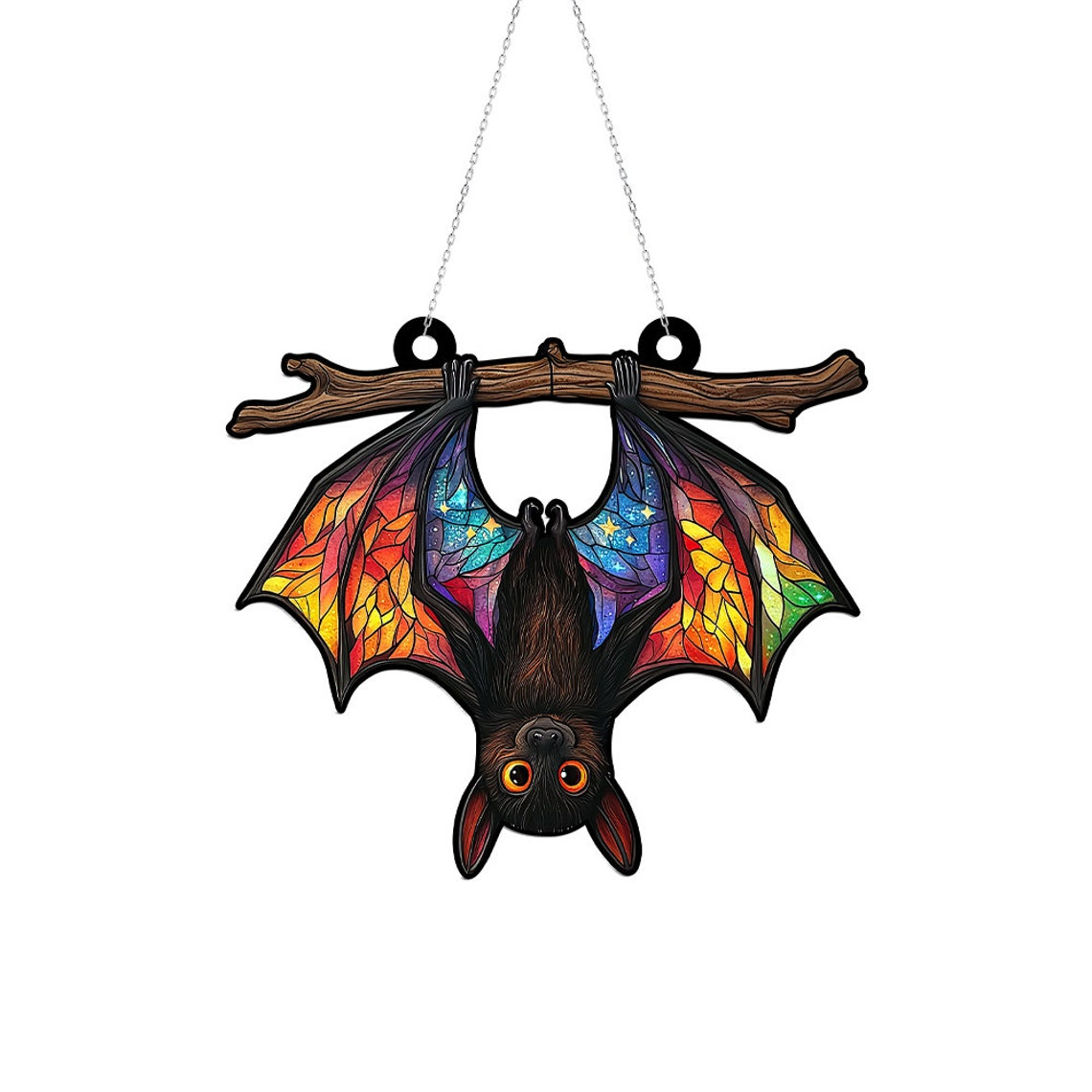 Cute Halloween Bat Hanging Suncatcher, Bat Halloween Suncatcher Decor