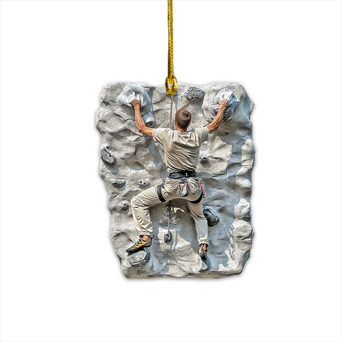 Rock Climbing Christmas Tree Ornament, Climber Hanging Christmas Ornament Decor Holiday Gift