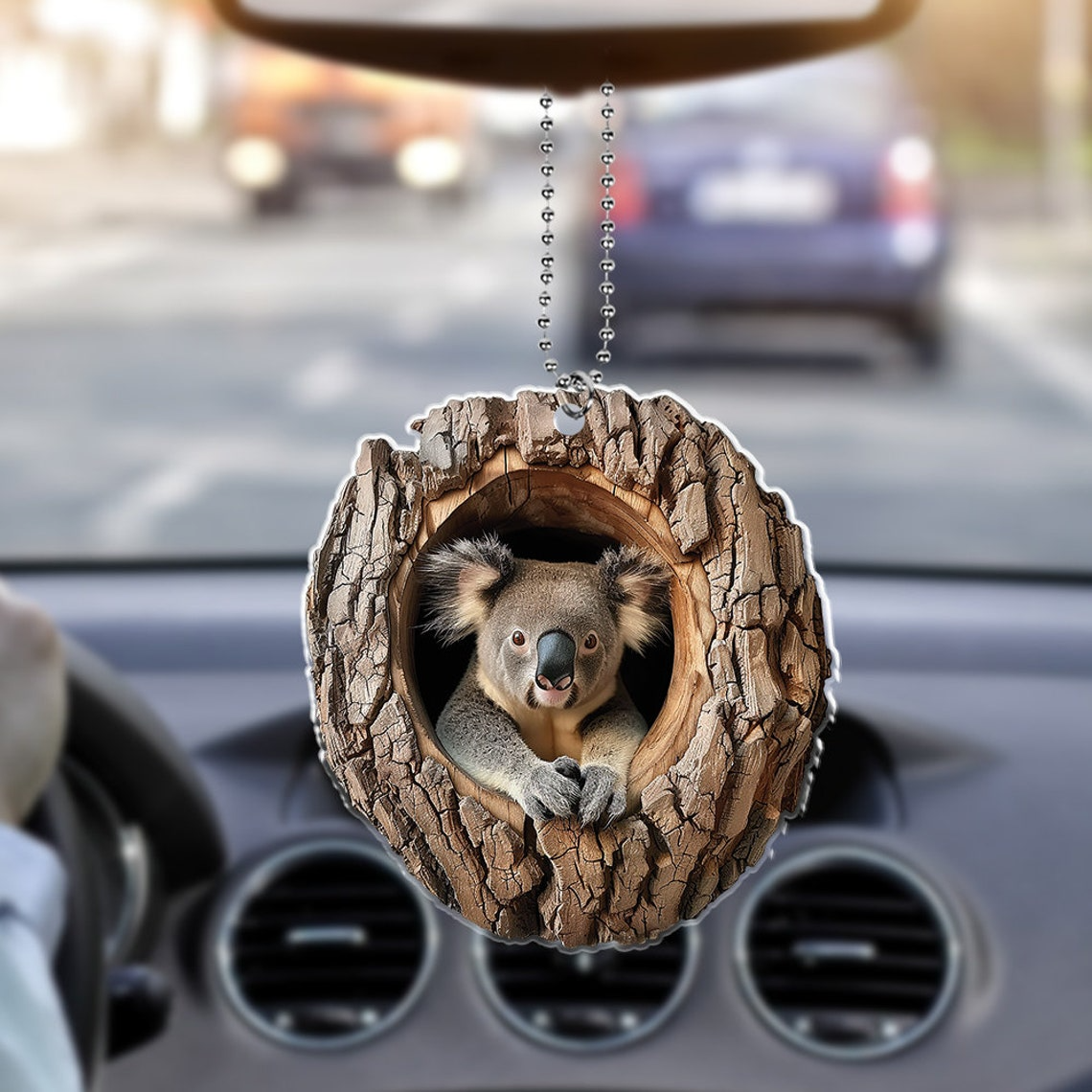 Unique Koala in a Hollow Tree Christmas Ornament, Koala Flat Car Ornament Christmas Decor Lovers Gift