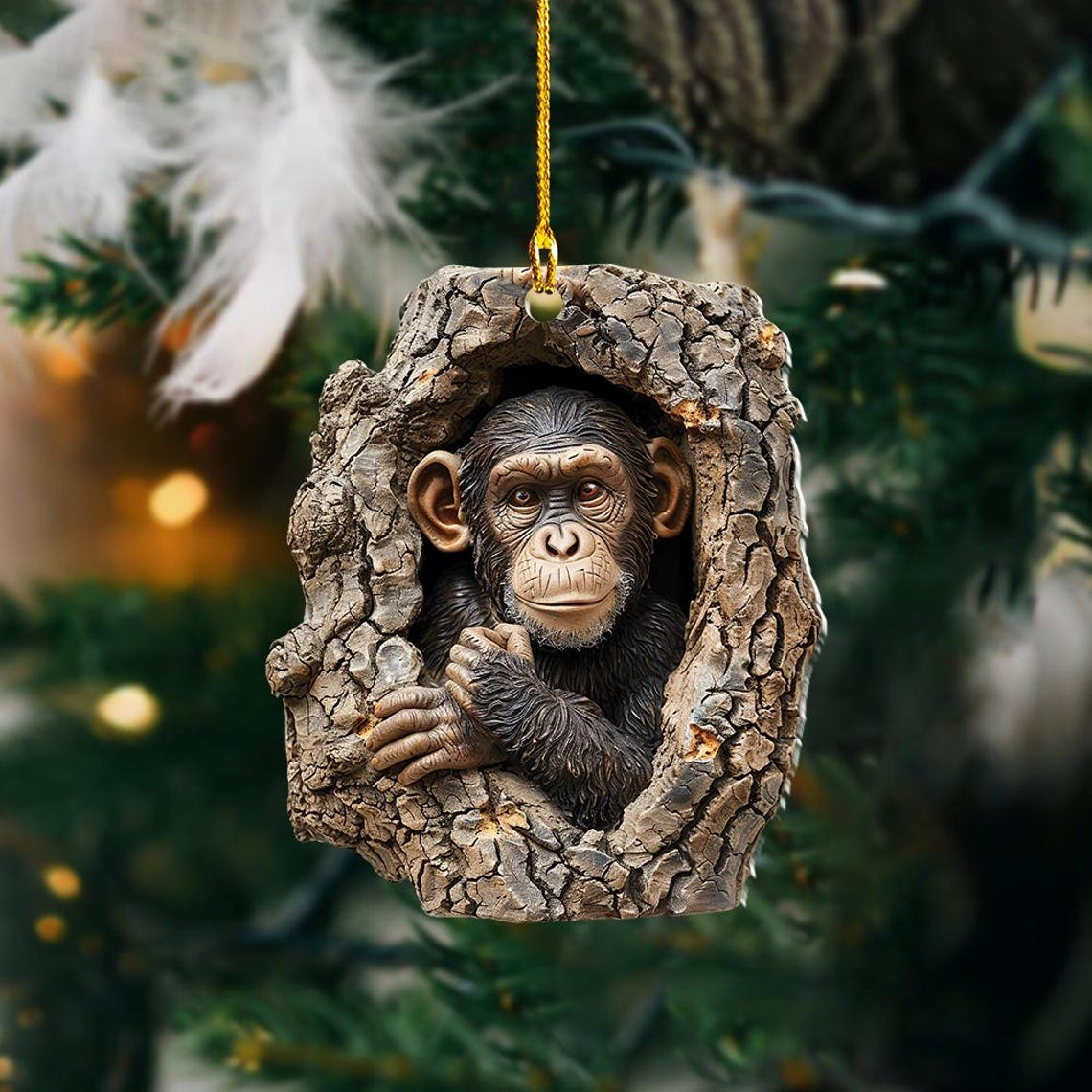 Unique Monkey Hanging Ornament Holiday, Macaca Hanging Christmas Ornament Decor Gift