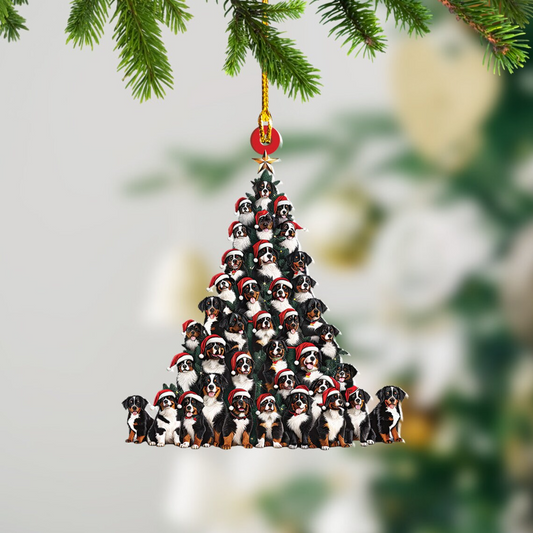 Bernese Mountain Dog Christmas Tree Ornament, Bernese Mountain Dog Car Hanging Christmas Ornament