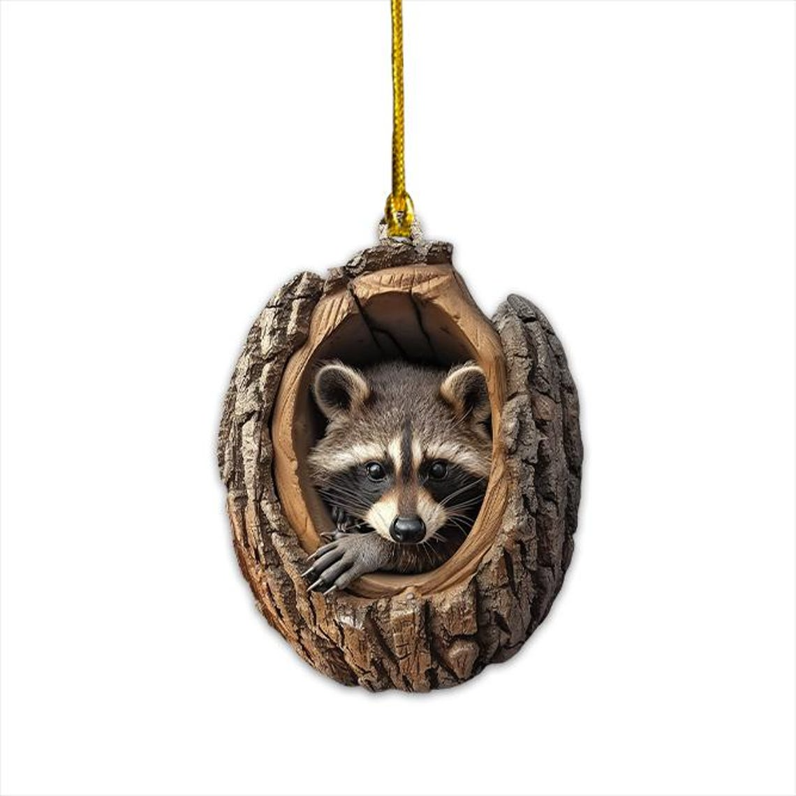 Cute Raccoon Christmas Ornament, Raccoon Hanging Ornament Holiday Gift