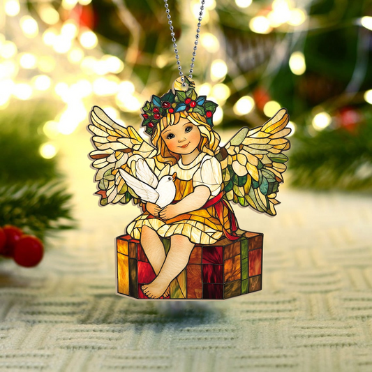 Baby Angel Christmas Suncatcher Ornament, Angel Window Hanging Decor Home Ornament