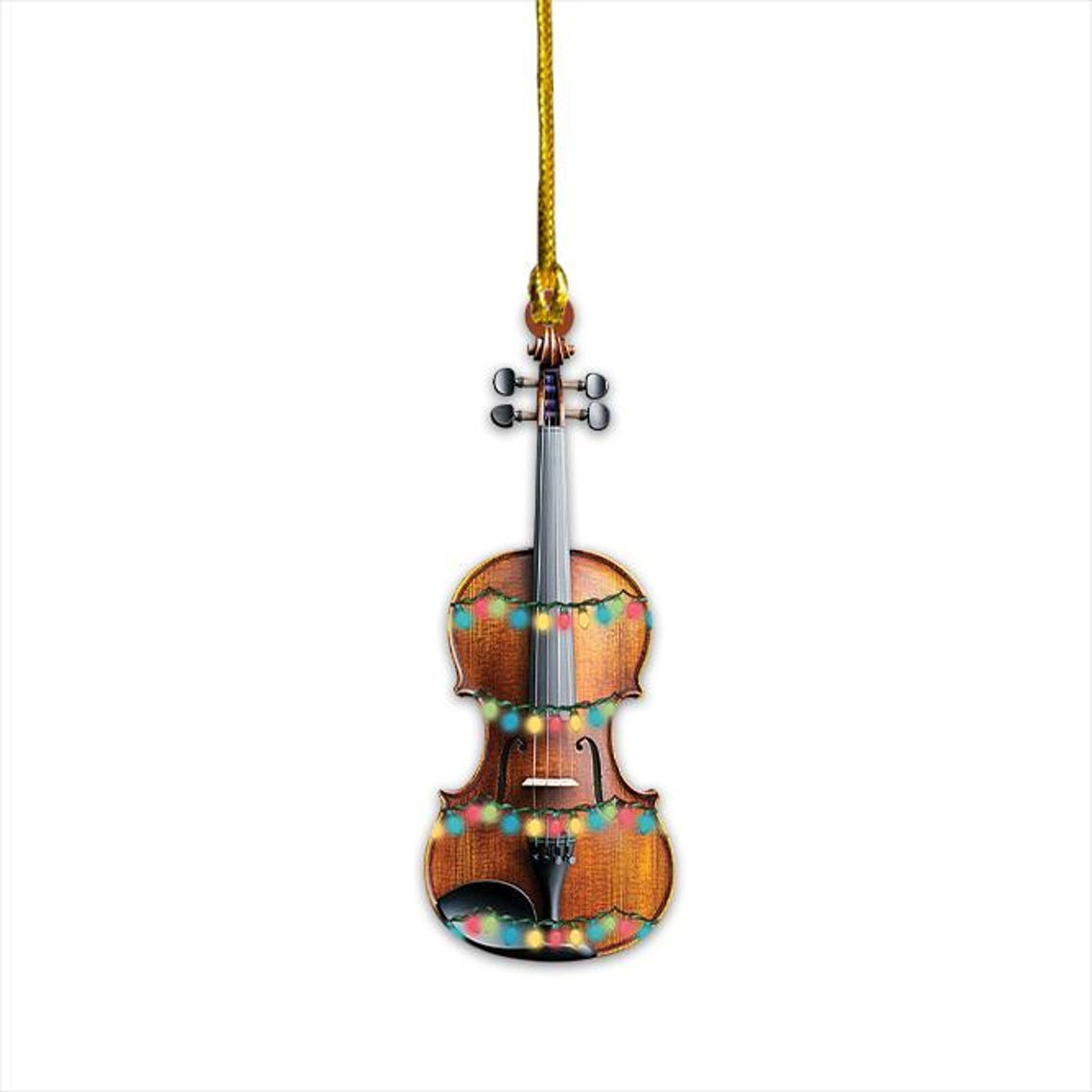 Violin Hanging Christmas Light Ornament, Classic Music Christmas Ornament Decor Gift Holiday