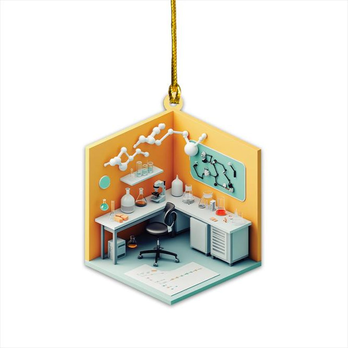 Laboratory Hanging Christmas Ornament, Scientist's Lab Ornament Decor Lovers Gift