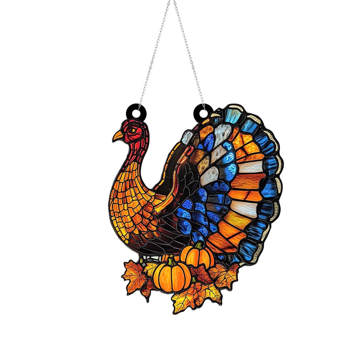 Turkey Thanksgiving Hanging Suncatcher, Turkey Thanksgiving Autumn Ornament Home Decor