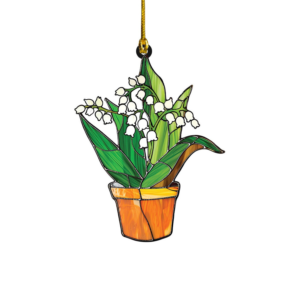 Lily Of The Valley Floral Suncatcher, Flower Window Hanging Ornament  Decor