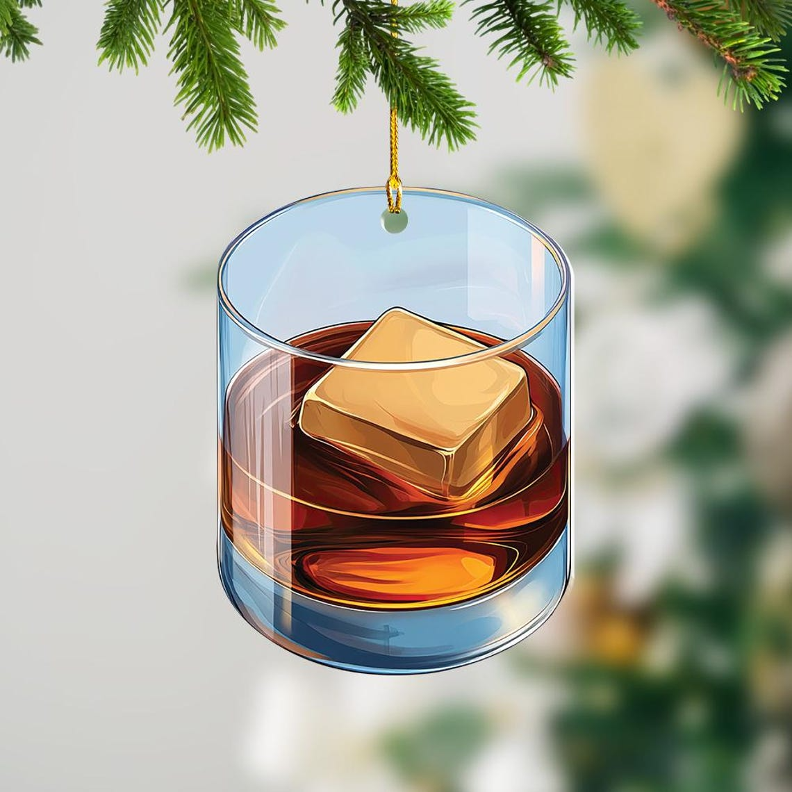 Bourbon Whisky Christmas Ornament Decor, Drinkers Bourbon Whisky Ornament Holiday Gift