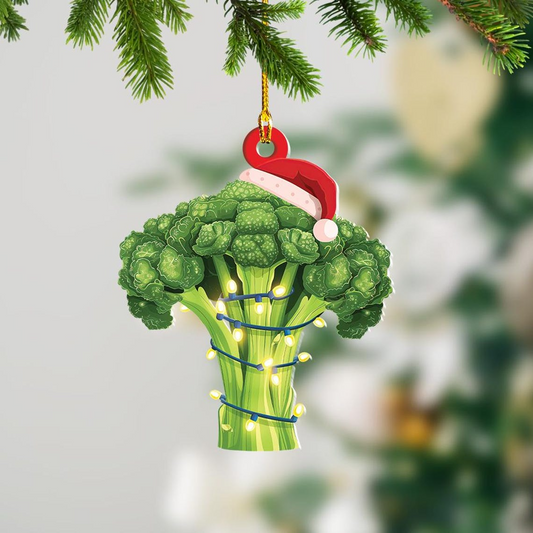 Broccoli Christmas Tree Lights Ornament, Ornament Christmas Broccoli Hanging Decor Holiday Gift