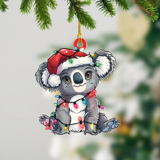 Cute Koala Christmas Lights Ornament, Koala Hanging Christmas Tree Ornament Decor Gift