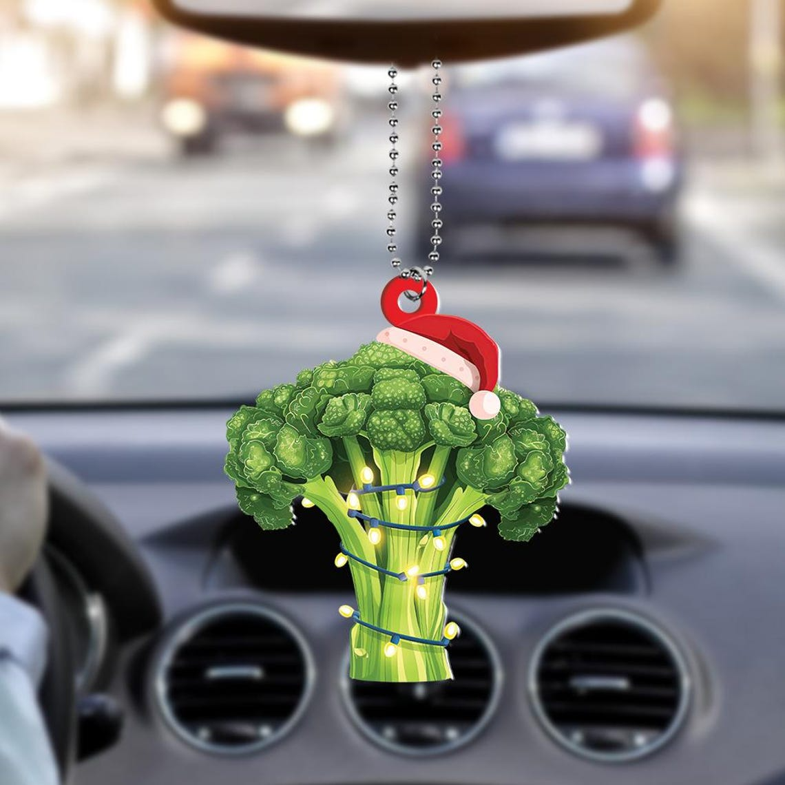 Broccoli Christmas Tree Lights Ornament, Ornament Christmas Broccoli Hanging Decor Holiday Gift