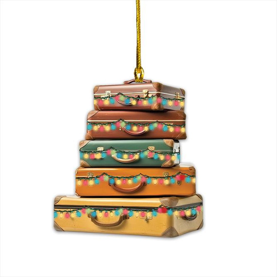 Suitcases Travelling Christmas Light Ornament, Suitcases Hanging Christmas Ornament Decor Gift