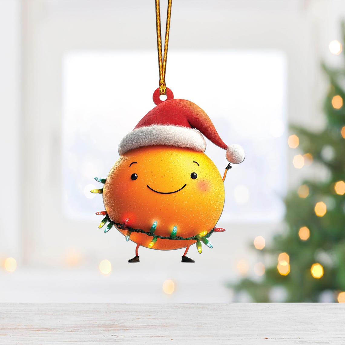 Lovely Orange Christmas Tree Ornament, Ornament Orange Cat Flat Hanging Christmas Decor