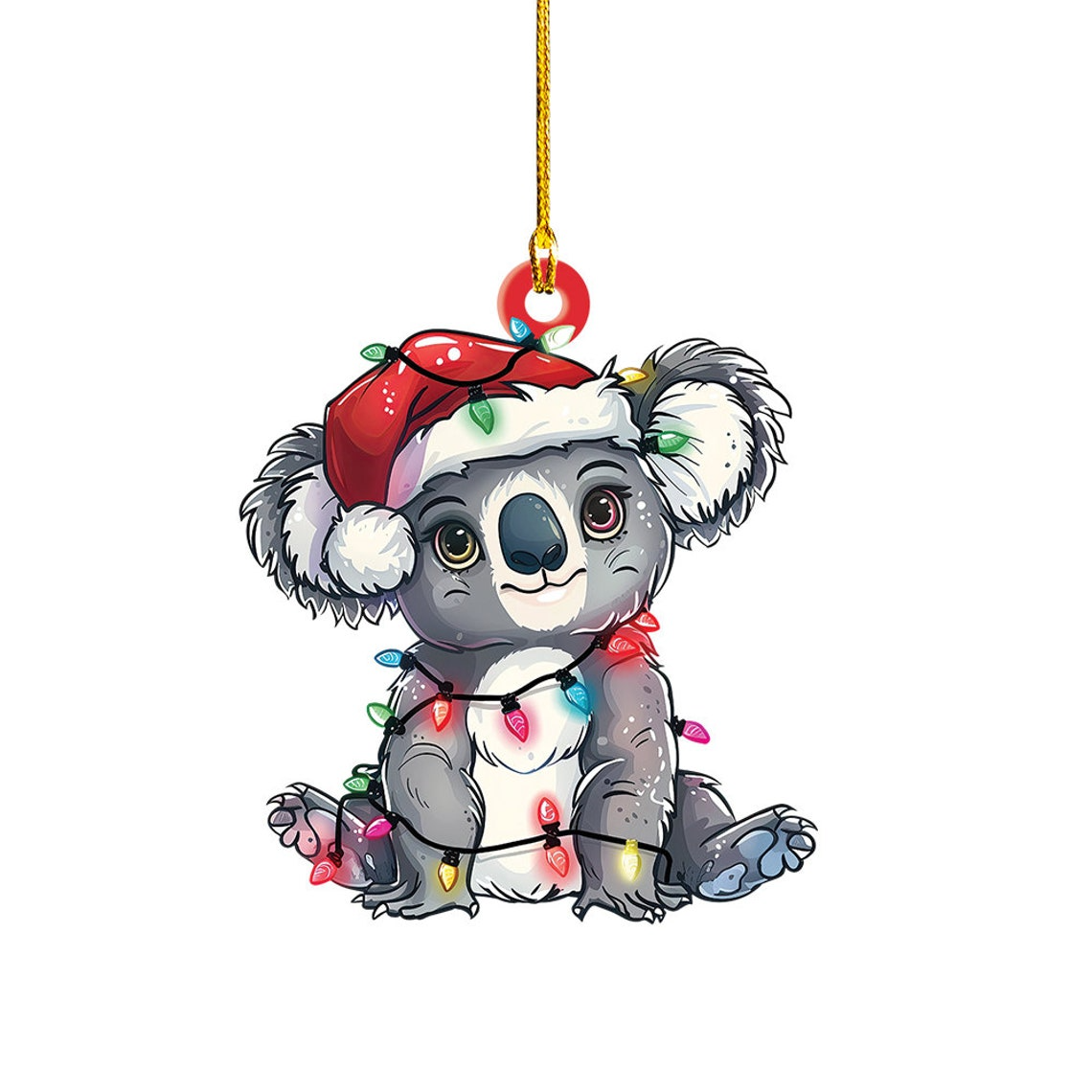 Cute Koala Christmas Lights Ornament, Koala Hanging Christmas Tree Ornament Decor Gift