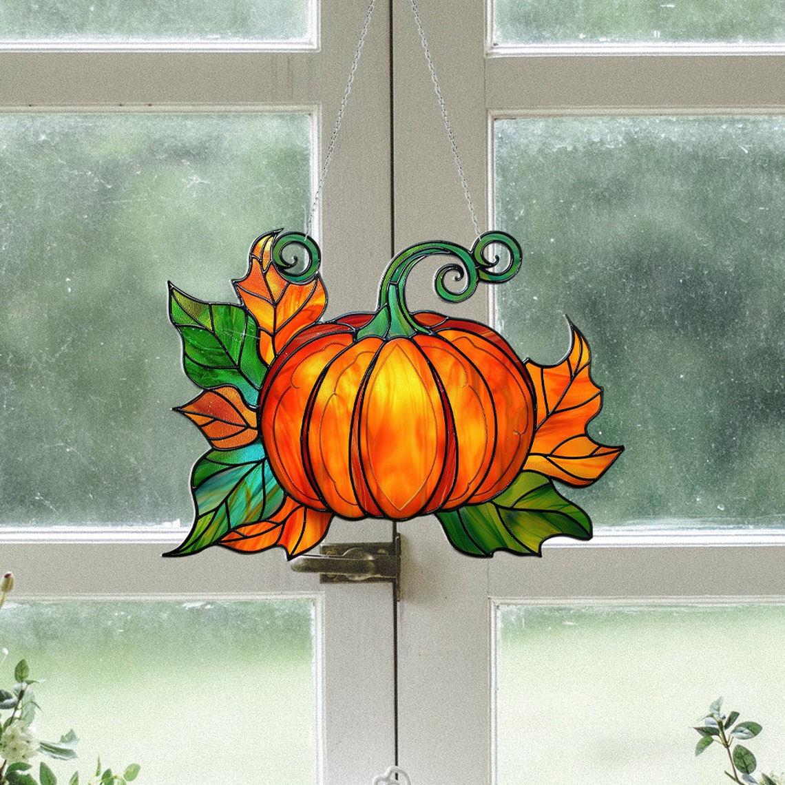 Halloween Cute Pumpkin Suncatcher, Pumpkin Hanging Ornament Decor Gift