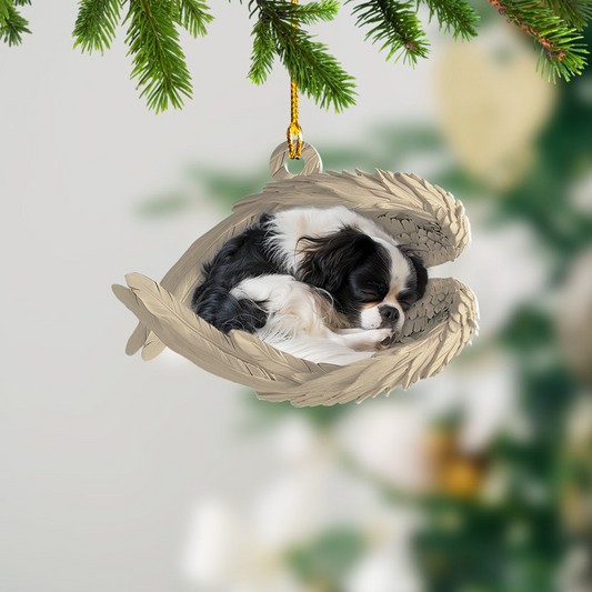 Japanese Chin Dog Sleeping Angel Wings Ornament, Cute Dog Christmas Ornament Decor Gift