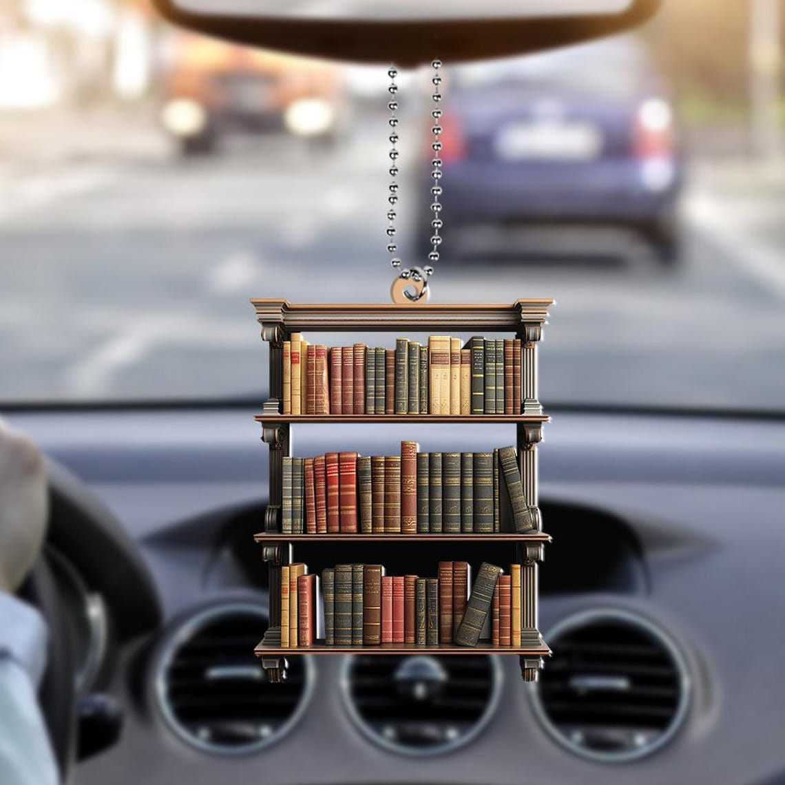 Bookshelf Christmas Hanging Ornament, Bookstore Reading Books Christmas Ornament Decor