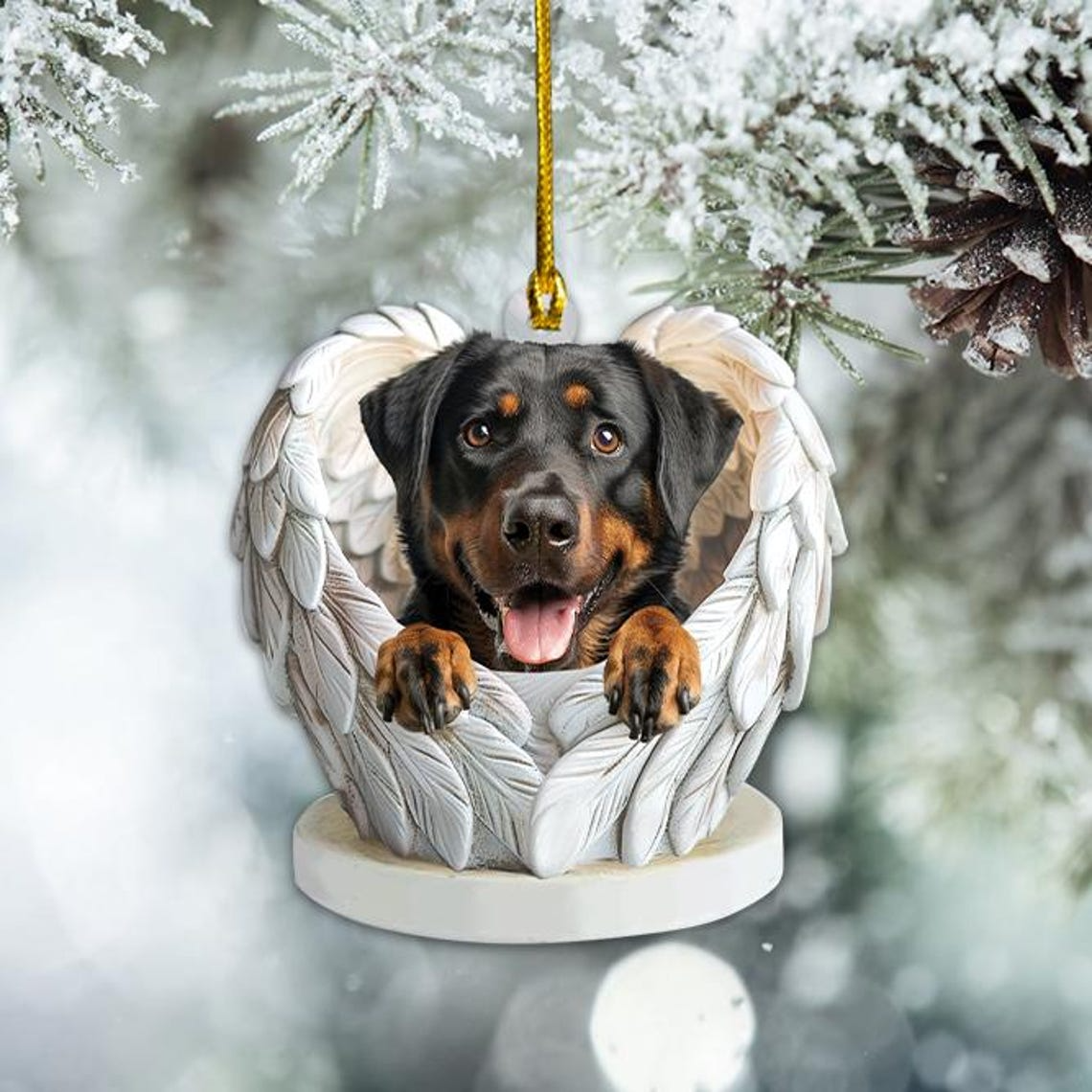 Cute Boerboel Dog Angel Wings Hanging Ornament, Christmas Boerboel Dog Car Ornament Decor Gift