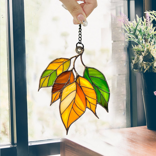 Fall Leaves Suncatcher Decor, Autumn Leaves Hanging Ornament